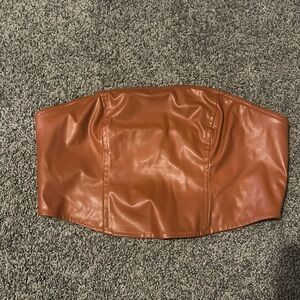 L sized strapless leather top
